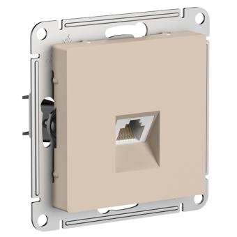 Розетка RJ45 кат.6А С/У Песочный AtlasDesign