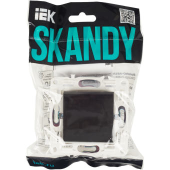 Переключатель 1-кл 10А С/У перекрестный Черный Skandy