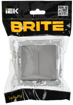 Переключатель 2-кл 10А перекрестный Сталь Brite