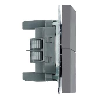 Переключатель 1-кл 10А С/У Самозажимные клеммы Платиново-серый Эмили