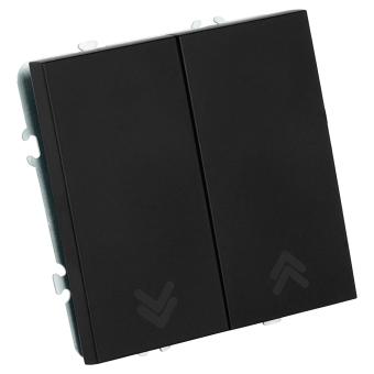 Выключатель 2-кл 10А С/У кнопочный Черный уголь Эмили