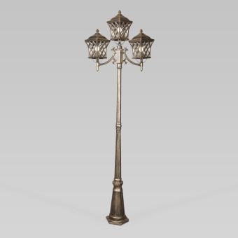 Парковый светильник Cassiopeya F/3 черное золото Elektrostandard