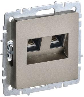 Розетка RJ45+RJ45 кат.5Е С/У Шампань Brite