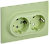 Розетка 2-м 16А С/У З/К в сборе Мятный Skandy