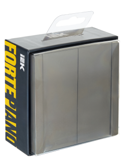 Переключатель 2-кл 10А C/У проходной Сталь Forte&Piano