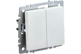 Переключатель 2-кл 10А C/У проходной Жемчуг Brite
