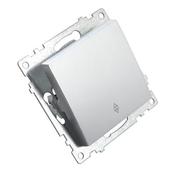 Переключатель 1-кл 10А С/У Серебро Катрин