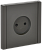 Розетка 1-м 16А С/У со шторками винтовое крепление Серый Forte&Piano