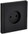 Розетка 1-м 10А С/У винтовое крепление Металл Черный Forte&Piano