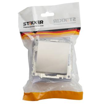 Выключатель 1-кл 10А С/У Серебро Катрин