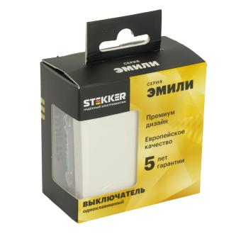 Выключатель 1-кл 10А С/У Белый фарфор Эмили