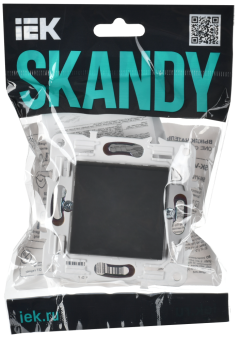 Выключатель 1-кл 10А С/У Графит Skandy