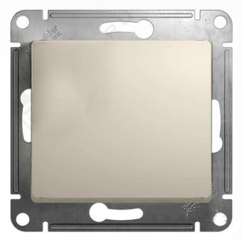 Переключатель 1-кл 10А С/У Молочный Glossa