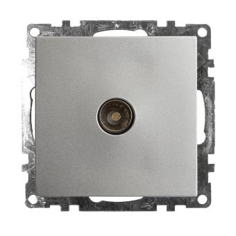 Розетка TV антенна С/У Серебро Катрин