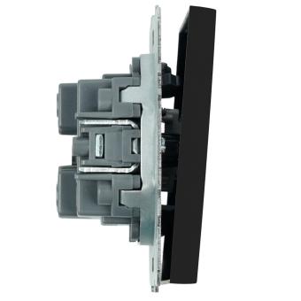 Выключатель 1-кл 10А С/У кнопочный Черный уголь Эмили