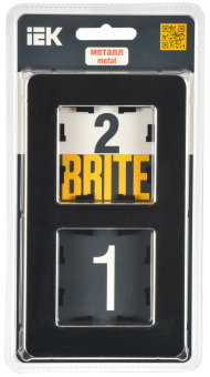 Рамка 2-я Металл Черный Brite