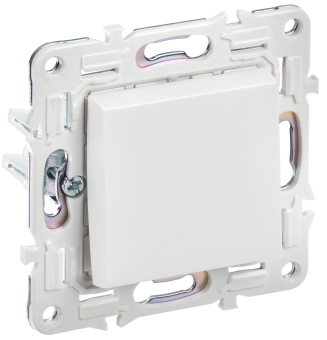Выключатель 1-кл 10А С/У кнопочный Арктический белый Skandy