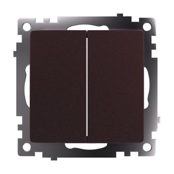 Переключатель 2-кл 10А С/У Шоколад Катрин