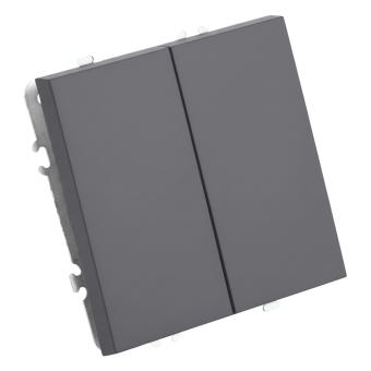 Выключатель 2-кл 10А С/У Самозажимные клеммы Платиново-серый Эмили