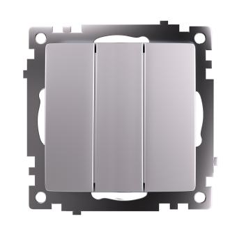 Выключатель 3-кл 10А С/У Серебро Катрин