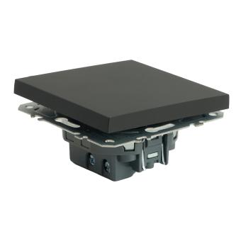 Переключатель 1-кл 10А С/У Черный уголь Эмили