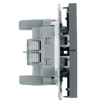 Выключатель 2-кл 10А С/У Самозажимные клеммы Платиново-серый Эмили