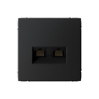 Розетка RJ45+RJ45 кат.6А С/У Карбон ArtGallery