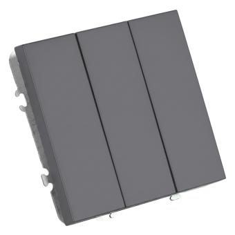 Выключатель 3-кл 10А С/У Платиново-серый Эмили