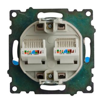 Розетка RJ45+RJ45 С/У Шампань Катрин