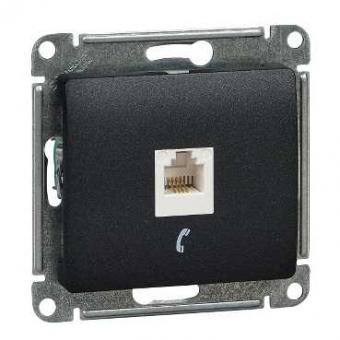 Розетка RJ11 С/У Антрацит Glossa