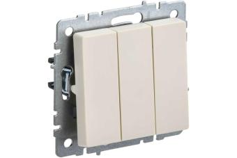 Выключатель 3-кл 10А С/У Бежевый Brite