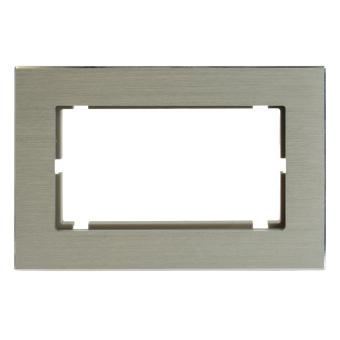 Рамка 2-я без перемычки металл Серебро Катрин