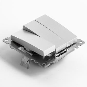 Выключатель 3-кл 10А С/У Серебро Катрин