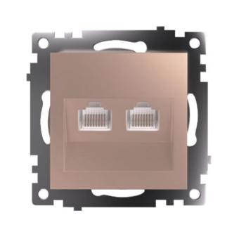 Розетка RJ45+RJ45 С/У Шампань Катрин