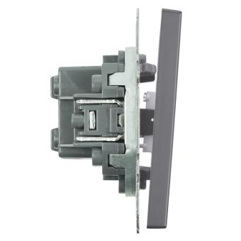 Переключатель 1-кл 10А С/У перекрестный Платиново-серый Эмили