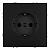 Розетка 1-м 16А С/У З/К со шторками Черный уголь Эмили