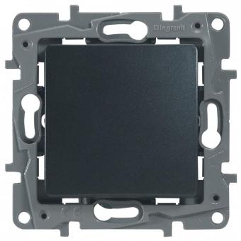 Кнопка автоматическая 6А Антрацит Legrand Etika