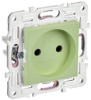 Розетка 1-м 10А С/У Мятный Skandy