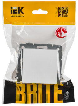 Переключатель 1-кл 10А проходной Арктический Белый Brite