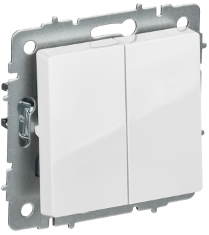 Переключатель 2-кл 10А перекрестный Белый Brite