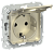 Розетка 1-м 16А С/У З/К со шторками с крышкой IP44 Б/К Шампань FLITE