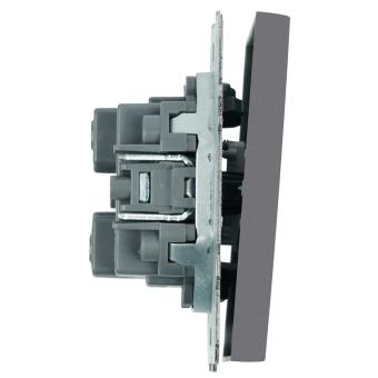 Выключатель 1-кл 10А С/У кнопочный Платиново-серый Эмили