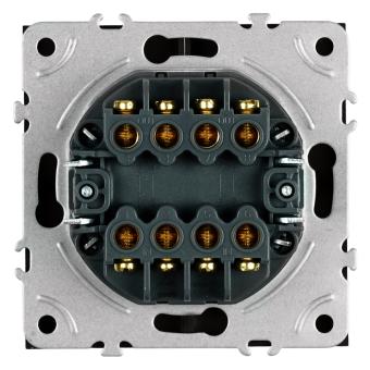 Переключатель 2-кл 10А С/У перекрестный Платиново-серый Эмили