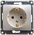 Розетка 1-м 16А С/У З/К Молочный Glossa