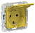 Розетка 1-м 16А С/У З/К со шторками с крышкой IP44 Желтый Карри FLITE