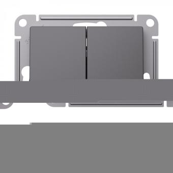 Переключатель 2-кл 10А C/У перекрестный Базальт AtlasDesign