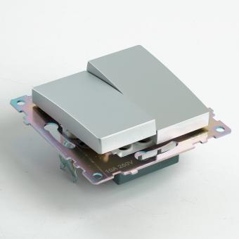 Переключатель 2-кл 10А С/У Серебро Катрин