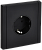 Розетка 1-м 16А С/У З/К со шторками винтовое крепление Металл Черный Forte&Piano