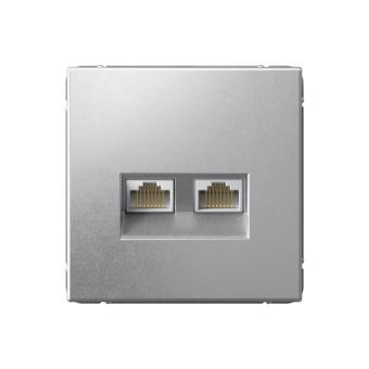 Розетка RJ45+RJ45 кат.5Е С/У Алюминий ArtGallery
