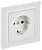 Розетка 1-м 16А С/У З/К со шторками в сборе Арктический Белый Brite